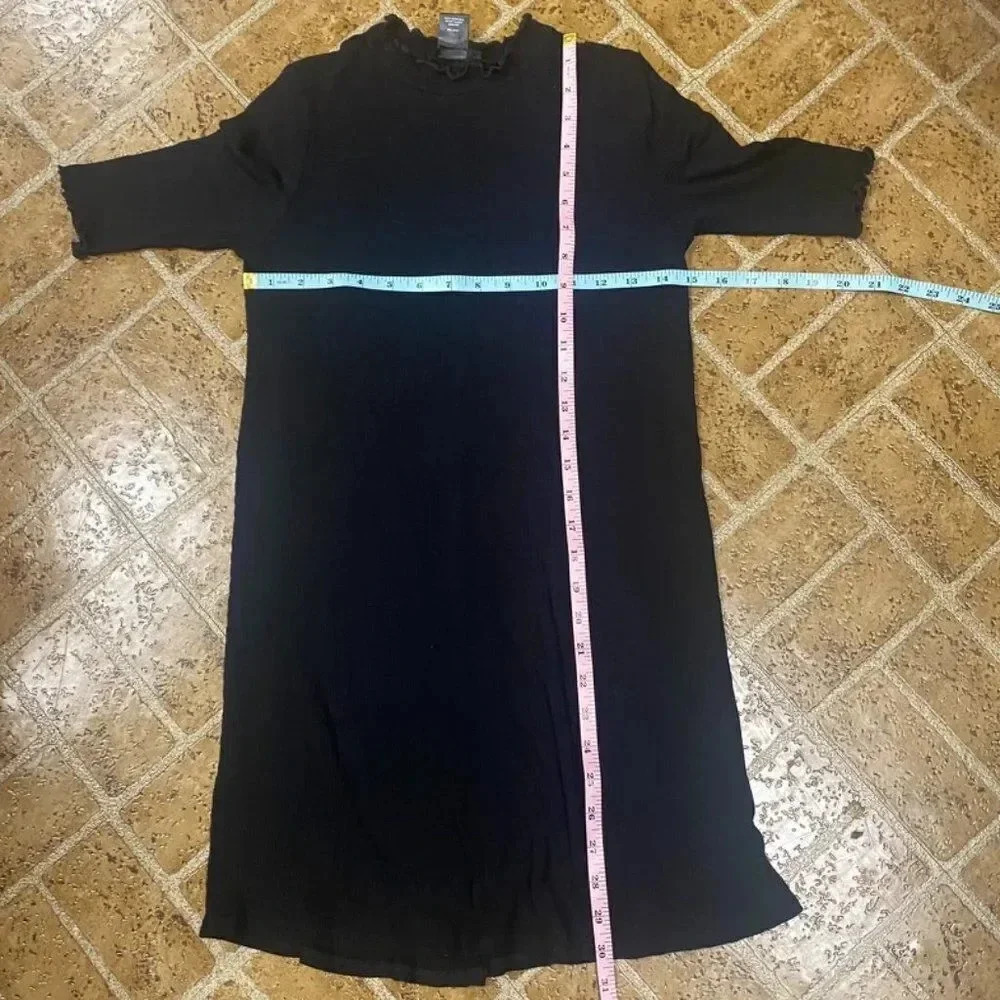 Aqua Black Ruffle Ribbed Tunic Top - Picture 9 of 9